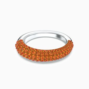 Tigris ring, Orange, Rhodium plated